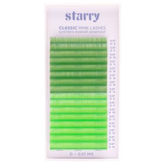 Colored lashes green / bright green D 0.07 x 8-14mm 0 Starry lashes