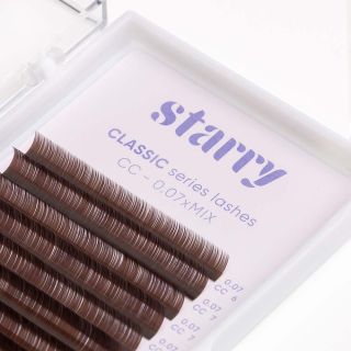 Brown lashes C 0.15 MIX 6-13mm 1 Starry lashes