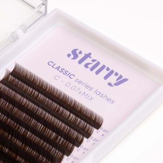 Dark brown lashes C 0.15 MIX 7-14mm 0 Starry lashes