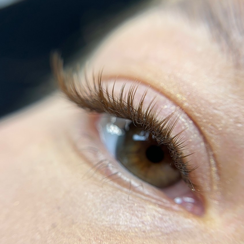 Wispy lashes close up