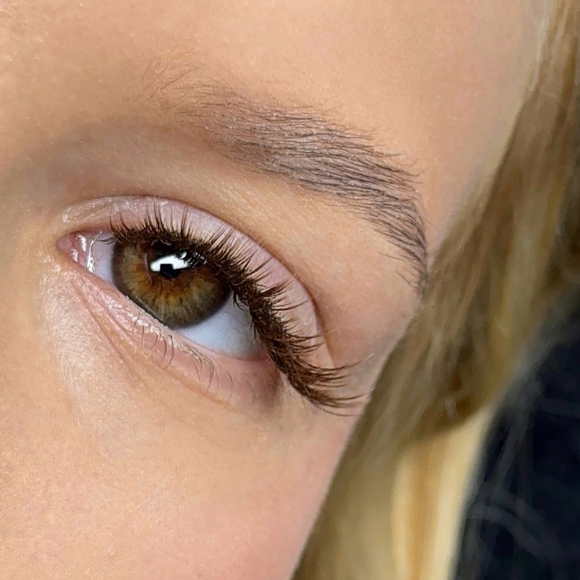 Close-up of wispy lashes